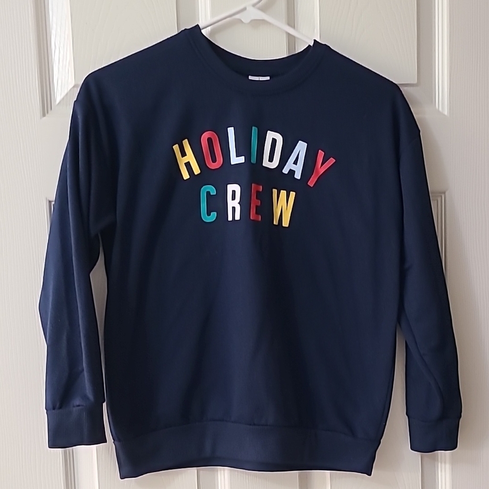 Navy Holiday Crew Sweatshirt